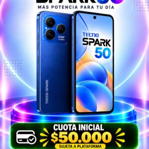 Tecno Spark 50 256GB a crédito con cuota inicial según tu estudio de crédito en Medellín