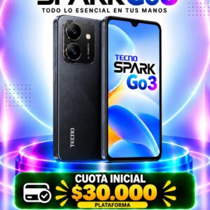 Tecno Spark Go3 128GB a crédito con cuota inicial desde $30.000 en Medellín